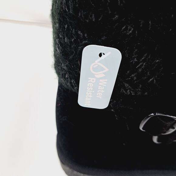 Essential Muk Luks Alyx Black Ebony Faux Suede/Fur waterproof Booties 10 - Picture 6 of 11